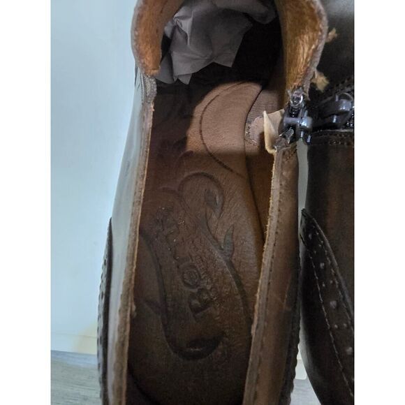 Born Truffle Chakir Leather Bootie Heels Brown Comfort Shoes Women's Size 9 - Picture 6 of 9